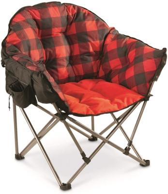 China Durable Oversized Portable Folding With Padded Seats Camping Chair for sale