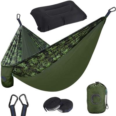 China Durable light and strong high tenacity parachute nylon quick dry single or double body sling camping hammock for sale