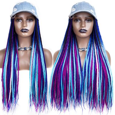 China Wholesale Price Best Quality High Temperature Fiber Blend Hair Mix Baseball Cap Red Pink Synthetic Wigs For Black Women for sale