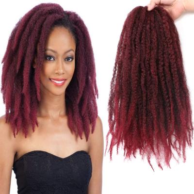 China Wholesale Free Sample Low Temperature Fiber Synthetic Long Curly Cuban Curly Crochet Extension Afro Curly Marley Twists Braiding Hair for sale