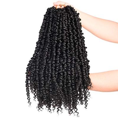 China Wholesale Low Temperature Fiber Fire Resistance Synthetic Hair Extension Passion Twist Crochet Braiding Hair Weaves Water Wave Passion Twist Hair 18inch for sale