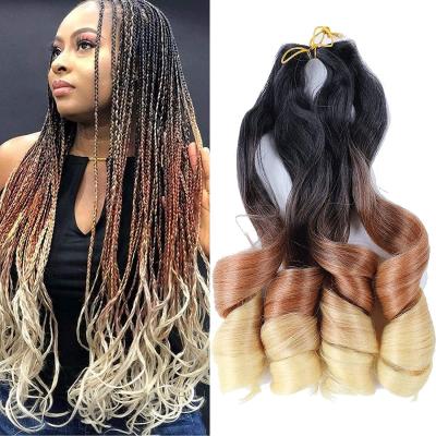 China Loose Wave Spiral Bouncy Curl Braids Crochet Synthetic Hair Raw Braiding Hair Bouncy Curly Double Drawn for sale