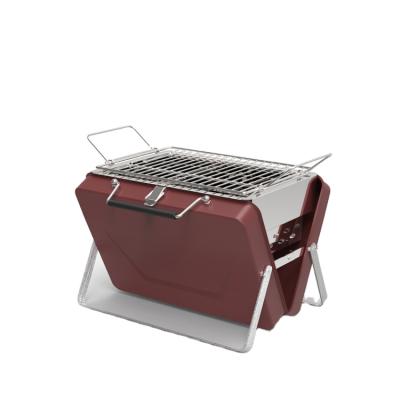 China Easy To Carry Suitcase Outdoor Towel Box Portable BBQ Grills Easily Assembled Folding Camping Charcoal for sale