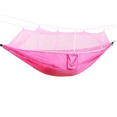 China Easy Travel Outdoor Hanging Sleep Bed With Mosquito Net Nylon Hammocks Swing Camping Stuff for sale