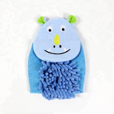 China Multicolor Baby Kids Shower Loofah Blister Koala Modeling Animal Bath Cleaning Glove for sale