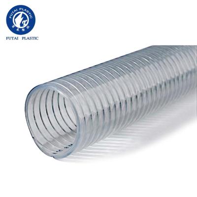 China Water Transport Transparent PVC Steel Wire Spiral Hose Reinforced Helix Flexible Tube for sale