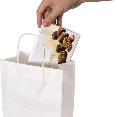 China Recycled Materials Custom Printed Logo Brown Kraft Paper Bag Food With Handle Cheap Price Shopping Paper Bag for sale