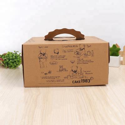 China Wholesale Recyclable Cheap Custom Cupcake Handle Box Cake Boxes,Christmas Cheap Cake Box for sale