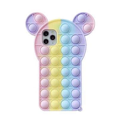 China Cute Promotional Anti-drop Phone Protective Sleeve Squeezing Gobang Games Silicone Phone Case for sale