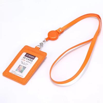 China Custom Fashion Phone Sticker Case Leather ID Card Holder With Lanyard for sale