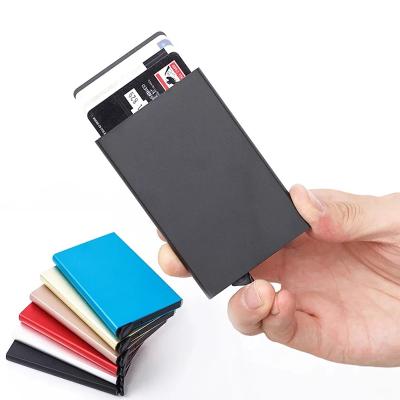 China Fashion Credit Wallet ID Custom Rfid Aluminum Business Blocking Metal Card Holder for sale