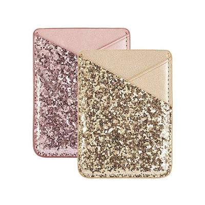 China Fashion Wallet Case with Card for Phone Sticker Phone Card Holder Leather for Girls for sale