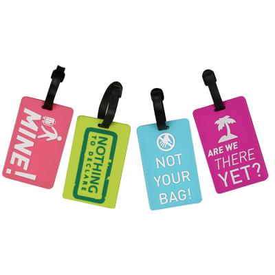 China Hot Selling Silica Gel Customized Cute Bulk Plastic Sublimation Luggage Tag for sale