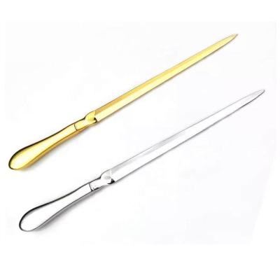 China High Quality Custom Open Envelope Mail Sword Metal Open Blade Logo Silver Gold Letter Opener Knife for sale