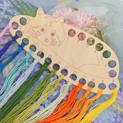 China Cute Embroidery Floss Cross Stitch Copllent MDF Thread Spools Fox DIY Sewing Tools 9932 for sale