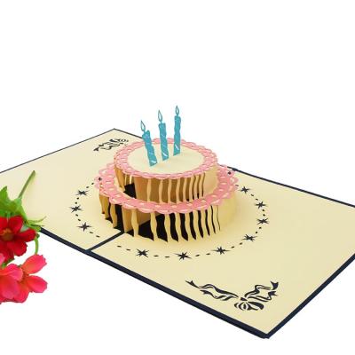 China All Creative Copllent 3d Gift Voucher Birthday Cake Card Cards Can Be Customized for sale