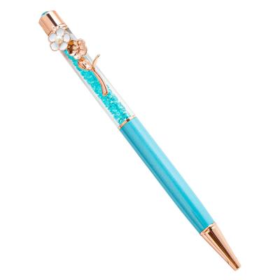 China Copllent Sweet Writing Feeling Brand New Korean Style Four-leaf Clover Pen Metal Decorative Pens Pretty Crystal Pens for sale