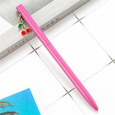 China Brand Promotional Fruit Copllent Ballpoint Pen Metal Fashionable Cute Thin Decorative Pens for sale