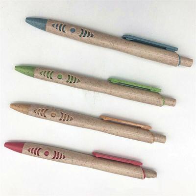 China Hotsale Advertising Promotion Gift Wheat Straw Plastic Plastic Ballpoint Pen for sale