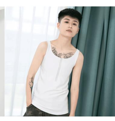 China Breathable Luxury Sports Invest Gym Fitness Bamboo Charcoal Tank Top For Ladies Chest Binder Singlet Lesbian Tomboy Top for sale