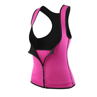 China Anti-UV Women Neoprene Corsets Sports Tank Top Compression Sweat Zipper Body Shapers Yoga Clothes Fitness for sale