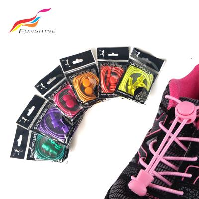 China Round reflective elastic sport round volume no tie laces laces lock with lace wrap wholesale for sale