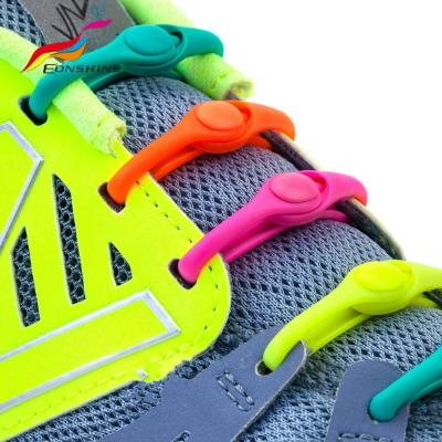 China Flat Colored No Easy Tie Multi Color Elastic Laces Silicone Elastic Silicone for sale