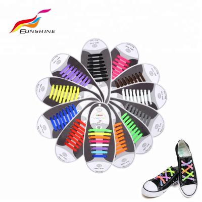 China 2018 No Tie Elastic Silicone Shoe Laces Lock Shoe Laces For Running Shoes for sale