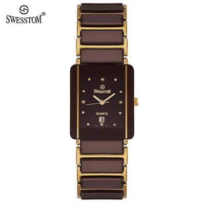 China Charming Day/Date Easy Drive Black Dial Lady Watch Strap Quartz Ceramic Watch Automatic Women's Watches for sale