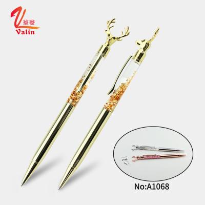 China Pen Floating Metal Ballpoint Pen Promotional Crystal Water Pen for Christmas Gift for sale