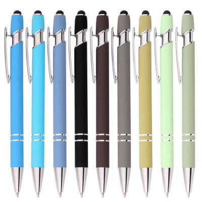 China Business Gift Promotional Custom 2 in 1 Capacitive Multi Pen Tablet Stylus Pen Aluminum Touch Screen Function Metal Ball Logo for sale