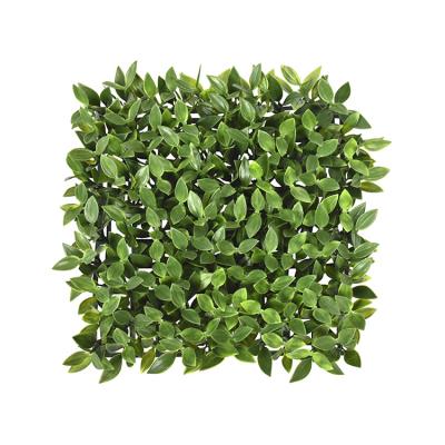 China Garden Decoration Microchip Artificial Purple Forehead Leaves Vertical Mat Artificial Plant Wall Garden Decoration for sale