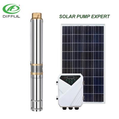 China Developing world water solutions 2hp solar powered submersible water pump water pump system 100m borehole for sale