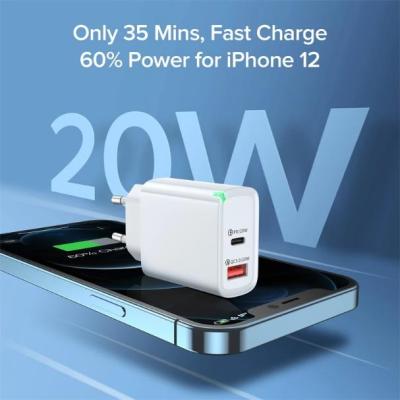 China Mobile Phone 2 Ports Double Ports 20w USB-c Power Poe Type C To Usb 3.0 AC/DC Universal Charger Mobile Travel Adapter for sale