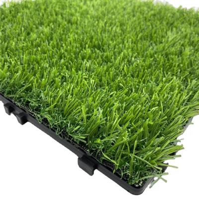 China UNI Grass Flooring Mat Plastic Grass Tile pp Synthetic Artificial Grass Tiles /Decking Garden Deocration/Balcony for sale