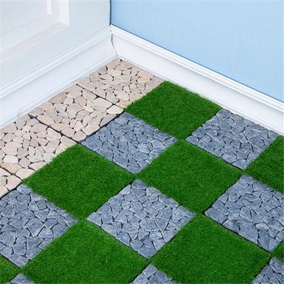 China Minimalist UNI PP Grass Interlocking Tiles Artificial Grass Tile Flooring Flooring For Home Commercial Use for sale