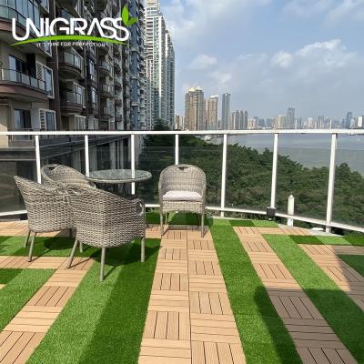 China Minimalist UNI Synthetic Grass Flooring Mat Plastic Grass Tile /Garden Tiles Artificial Grass Interlocking Tiles for sale