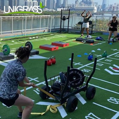 China Gym UNI Artificial Grass For Gym Fitness Mat Customized Logo Gym Grass for sale