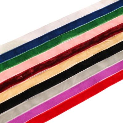 China 25mm 38mm Softness Single Face Velvet Ribbon Roll Custom Wholesale Holographic Colorful Velvet Ribbon For Gift Wrap for sale