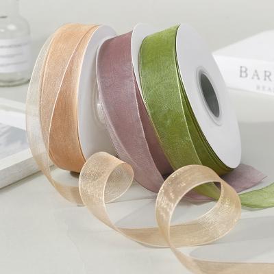 China Solid Color Organza Metallic Wholesale Ribbon For Gift Wrapping for sale