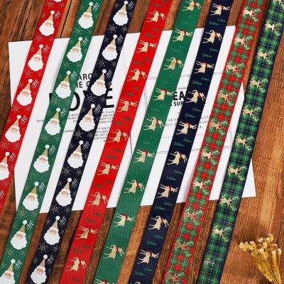 China Wholesale Customized Viable Printing Christmas Ribbon Grosgrain Ribbon Polyester for sale