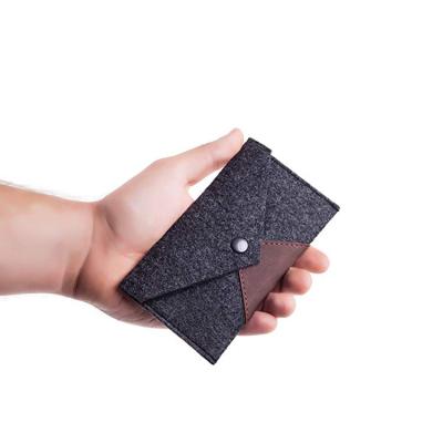 China 100% Polyester felt hot sale promotionaleasy carry felt cell phone pocket case with leather for sale