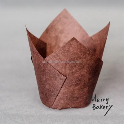 China CHOCOLATE LEAKPROOF PAPER Disposable TULIP BAKING CUP/TULIP BREAD CUP/CAKE CUP -- BASE 2