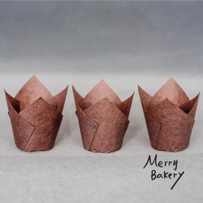 China CHOCOLATE LEAKPROOF PAPER Disposable TULIP BAKING CUP/TULIP BREAD CUP/CAKE CUP -- BASE 2