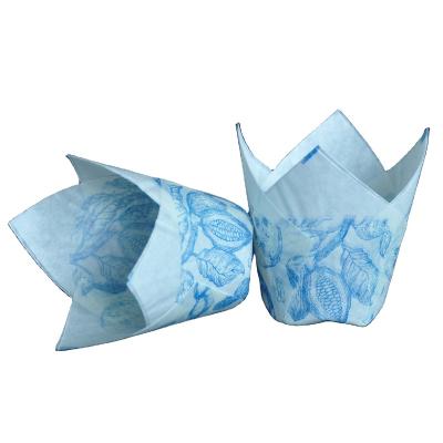 China Printed Tulip Baking Cups made to order disposable for sale