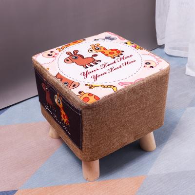 China Dismountable Wooden Home Kids Bedroom Wooden Home Low Leg Stools Footstools Stool Ottoman Stool for sale