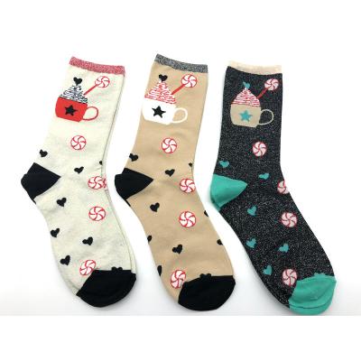 China New OEM Christmas Women Cotton QUICK DRY Fashionable Breathable Socks Decorated Christmas Socks for sale