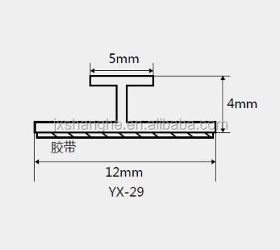 China Supermaerket PVC T rail show/retail display extrusions/adhesive plastic shelf stopper for shelf lifter and divider for sale