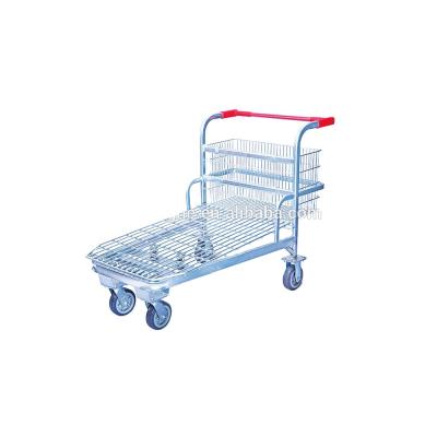 China Large European Warehouse Supermarket Flat Unfolding Style Heavy Duty Trolley for sale