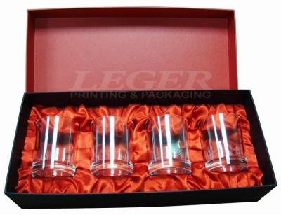 China Custom Rigid Boxes For Glasses Products Packaging With Silk Fabric Wrapped Foam Insert for sale